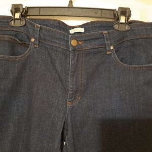 Eileen Fisher Blue Jeans Sz 12 EUC 5 Pkt Straight Leg 36x27.5
